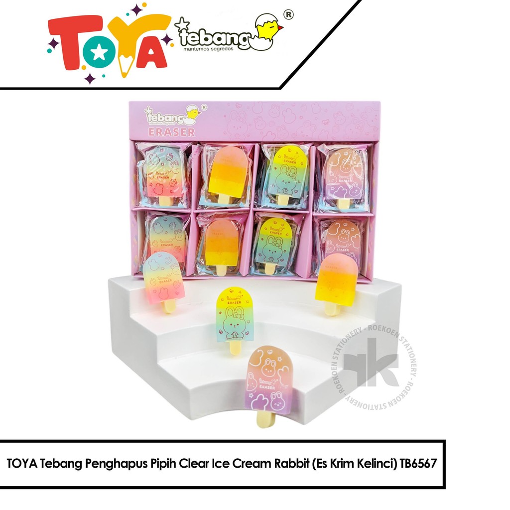 

TOYA Tebang Penghapus Pipih Clear Ice Cream Rabbit (Es Krim Kelinci) TB6567