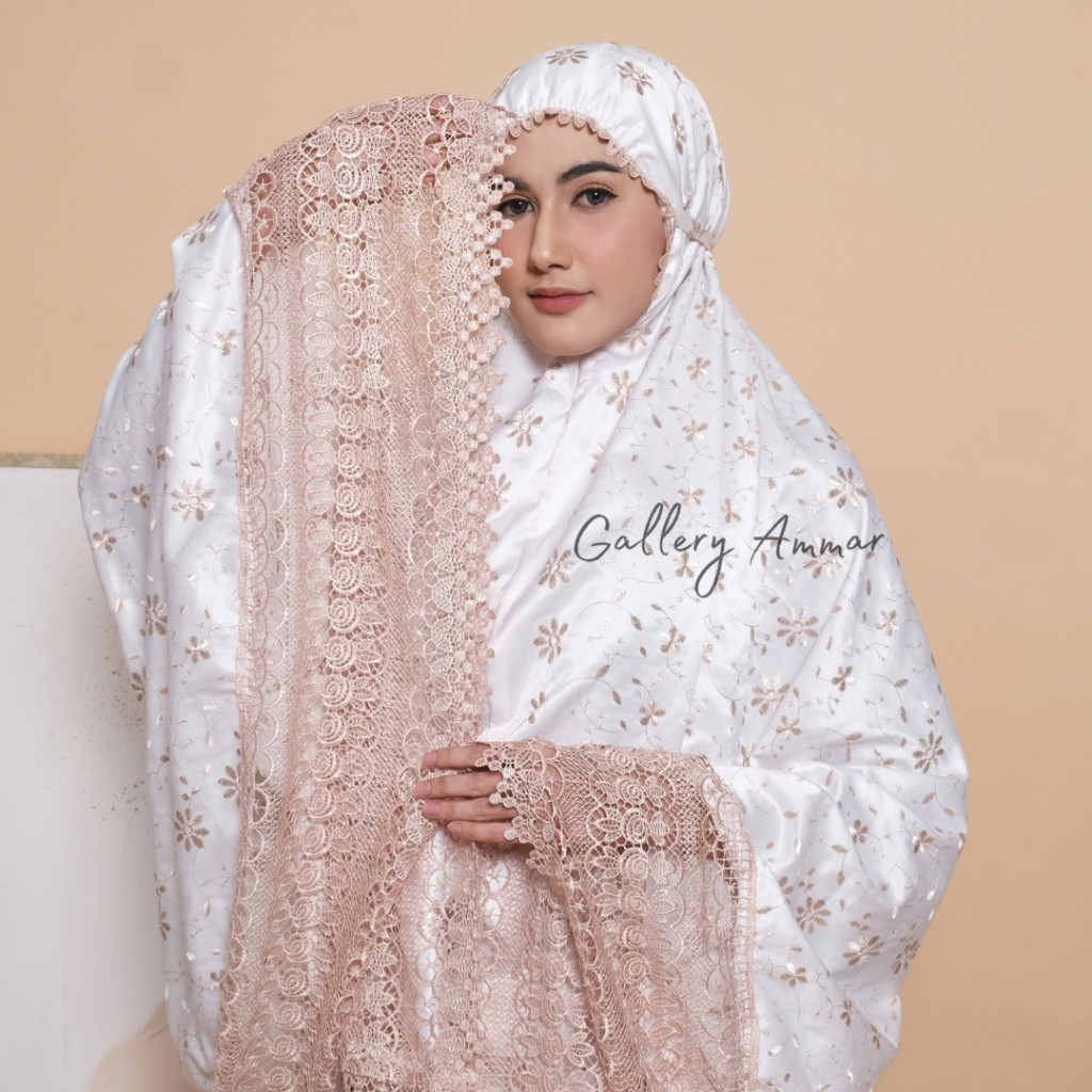 Mukena Sutra Millo Dewasa Premium Scrape Renda Jumbo Termurah Katun Silk Motif Bordir Mewah Bigselle