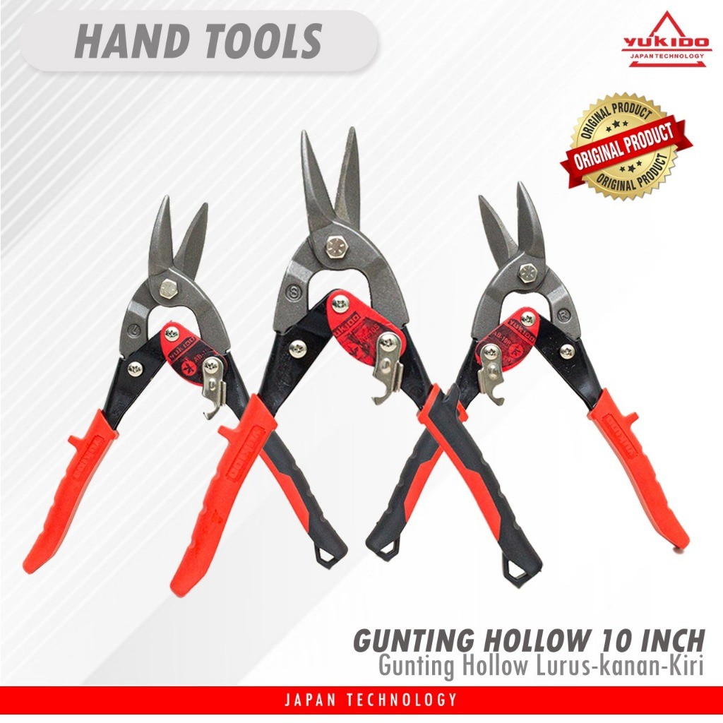 (DIKIRIM DARI TANGERANG) Gunting Hollow - Holo - Baja Ringan - Seng Gunting Bengkok Kanan YUKIDO