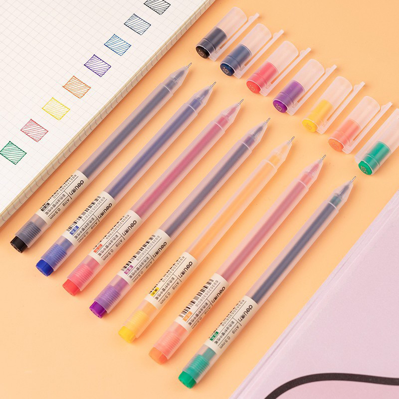 

Pulpen gel / pulpen gel warna 12 warna jarum warna cerah pekat 0,5 mm dapat menarik hingga 400 meter
