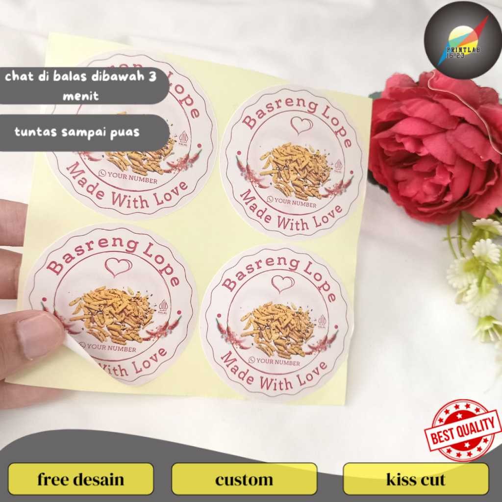 

PrintLab Sticker Print Label Makanan Cemilan Basreng Bentuk Bulat Free Desain Stiker Custom Nama
