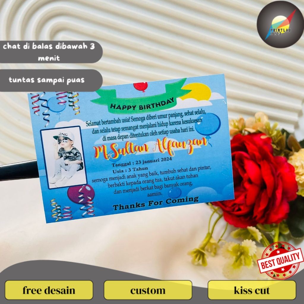 

PrintLab Cetak Sticker Ulang Tahun Anak Custom Chromo Persegi Stiker Label Hampers Ultah Birthday