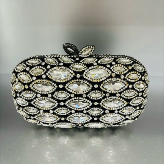 ROSSINI - Tas Pesta Swarovski / Clutch Swarovski / Tas Hitam