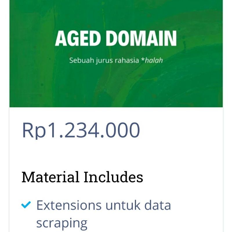 ECOURSE TUTORIAL TERNAK AGED DOMAIN DIGITAL MARKETING ONLINE INTERNET PELUANG USAHA TOOL BISNIS BONU