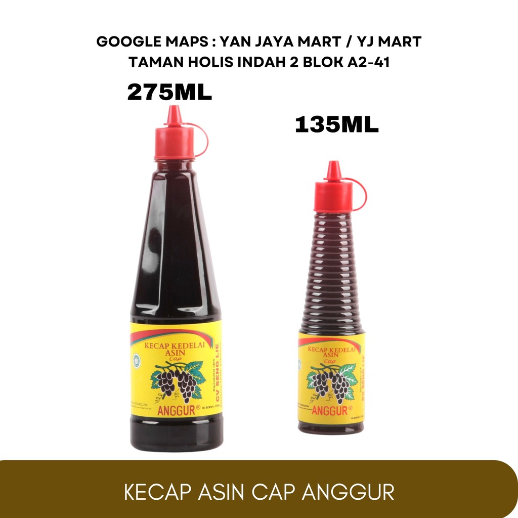 

Kecap Asin Cap Anggur / Senglie / Kecap Tulen/ Kecap Asin / 135ml / 275ml