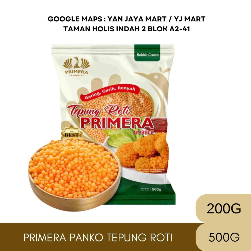 

Primera Bubble Crumbs / Tepung Roti / Tepung Bubble / Krispi Kemasan 500g / 200G