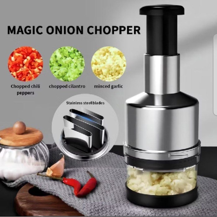 (COD) Pisau tepuk baja tahan karat multifungsi pemotong bawang putih dapur pemotong sayur ORIGINAL |