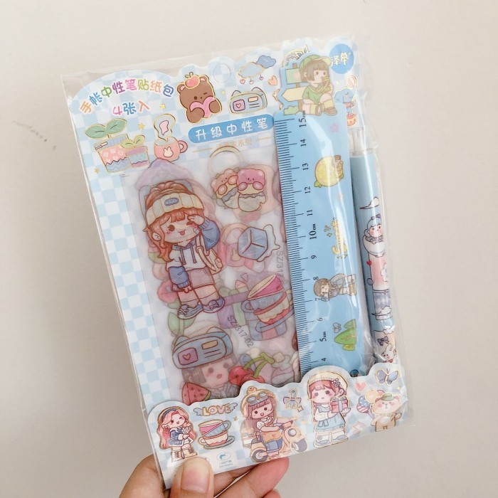 

Pen Sticker + Ruler Sanrio Cute Cinnamonroll My Melody Cute Girl Daily