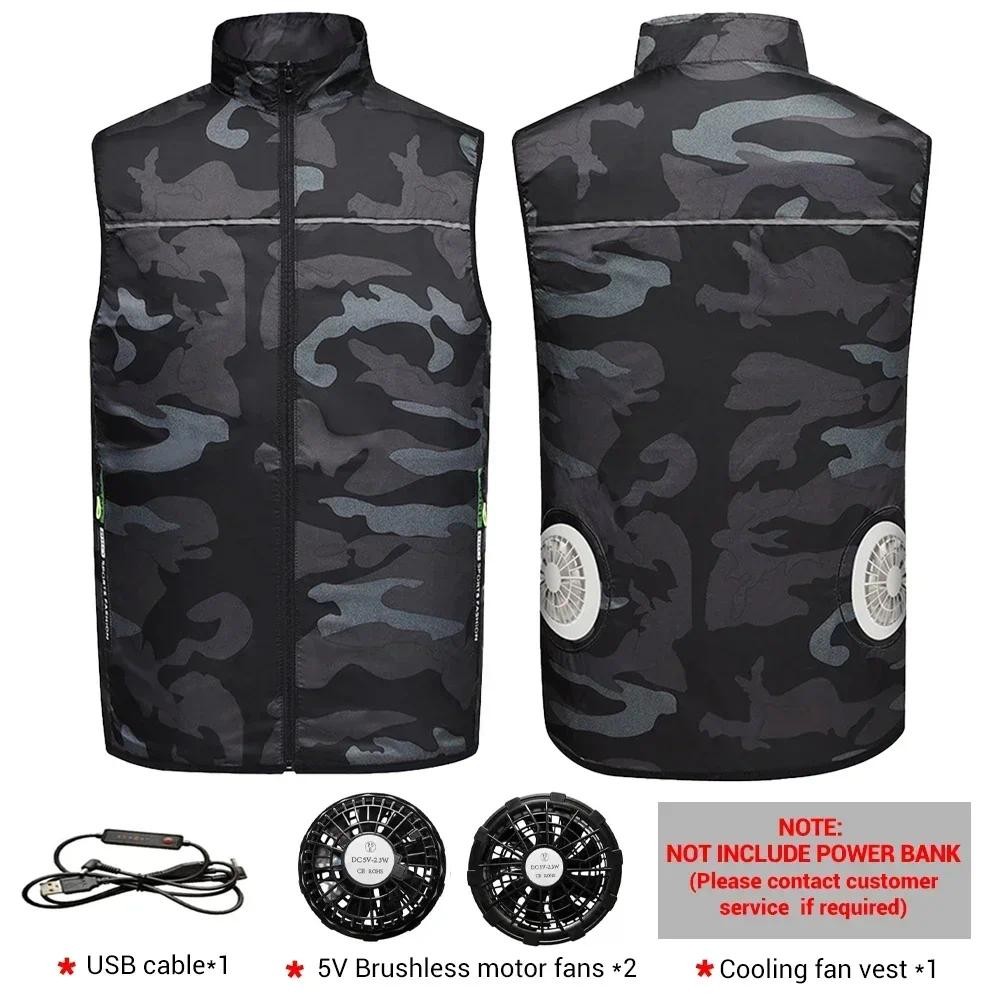 Ice Vest Men's Usb Refrigeration 9 Leaf Fan Jacket Air Contioner Clothes High Temperature Work Hikin