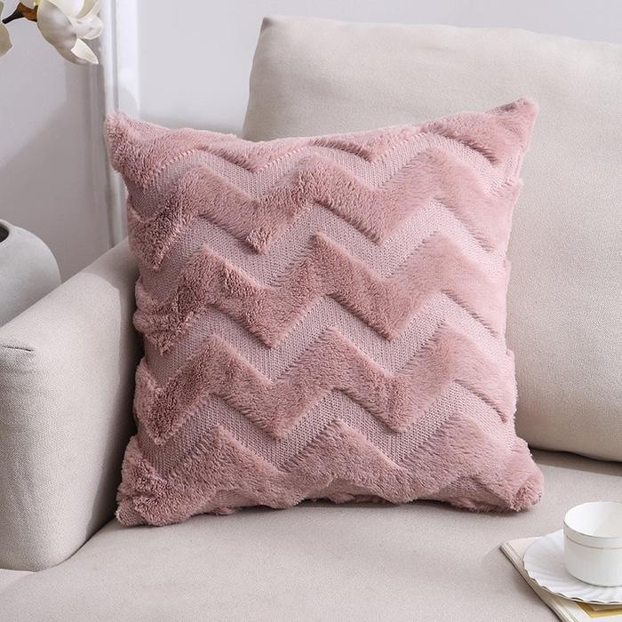 Nordic Pillow Cushion Cover / Sarung Bantal Sofa Kursi Tebal Premium Bludru Bulu Halus 2 Sisi - Zig 