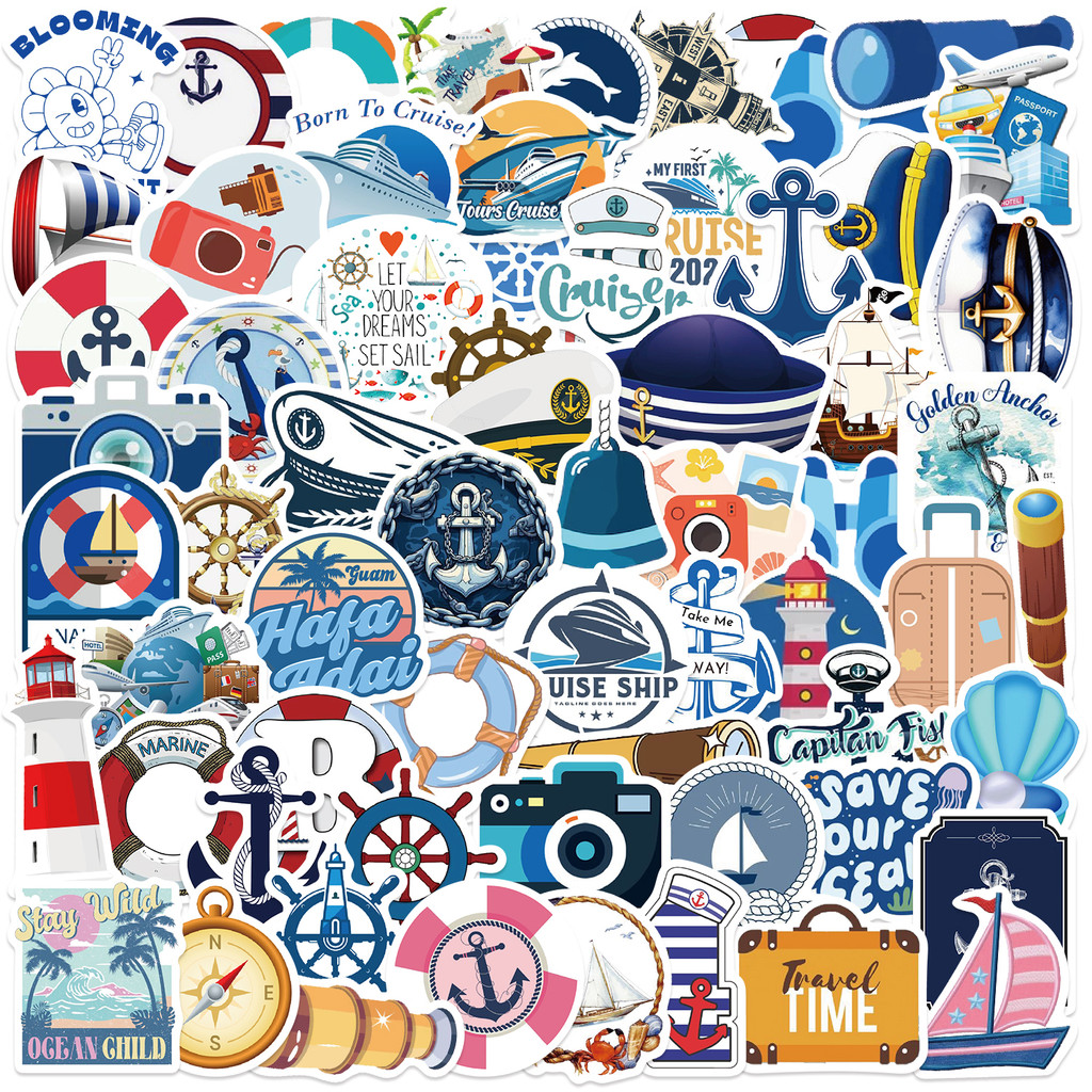 

62pcs Travel World Voyage Style Stickers Suitcase Telescope for Suitcase Notebook Guitar Laptop Phone Stationery Water Bottle