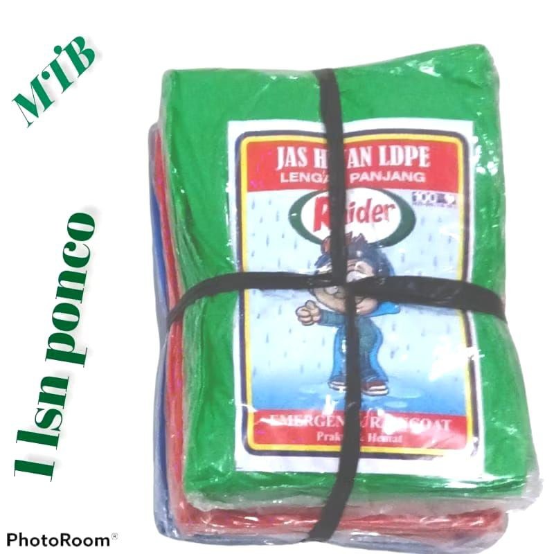 3 pcs jas hujan plastik Allsize murah model stellan baju celana/Jas Hujan Ldpe lengan panjang merk R