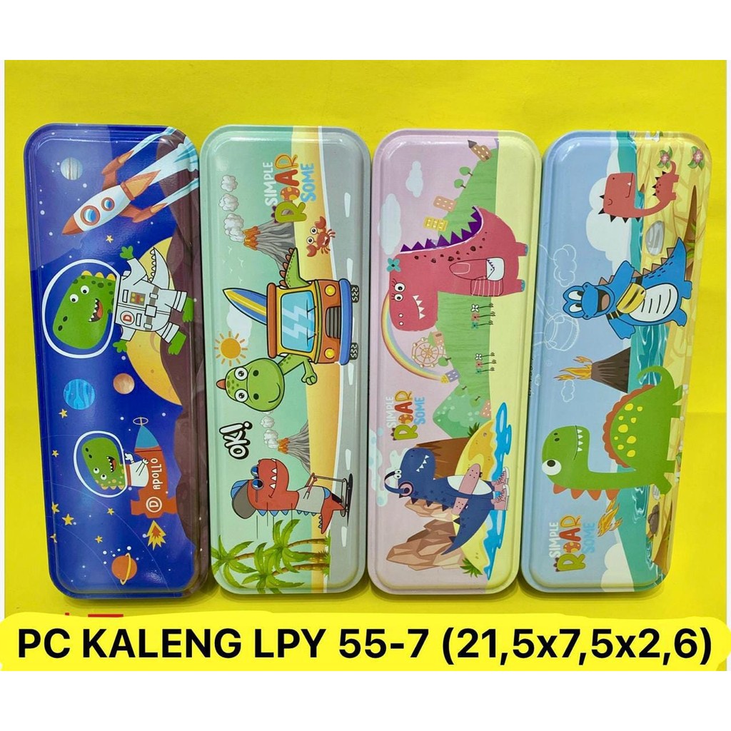 

*DUNIA PESTA* KOTAK PENSIL KALENG / TEMPAT PENSIL 2 SUSUN / TEPAK PENSIL MOTIF ANAK