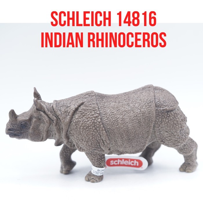 Schleich 14816 Indian Rhinoceros Badak India Rhinoceros Unicornis Mainan Figure Binatang Miniature H
