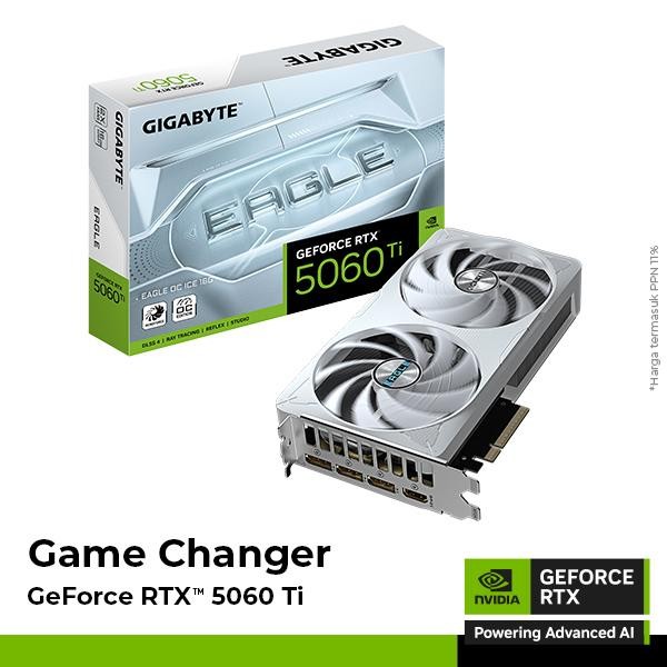 VGA Card Gigabyte GeForce RTX 5060 Ti EAGLE OC ICE 16G - 16GB GDDR7
