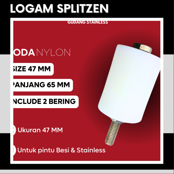 Roda Pagar Roda Pagar Nylon 47 mm Pintu Pagar Besi Stainless