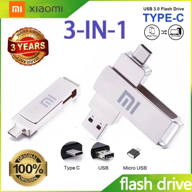 NEW Xiaomi TYPE-C Flashdisk USB 1tb 2tb Kecepatan Tinggi, Driver Flash Logam USB , USB Flash