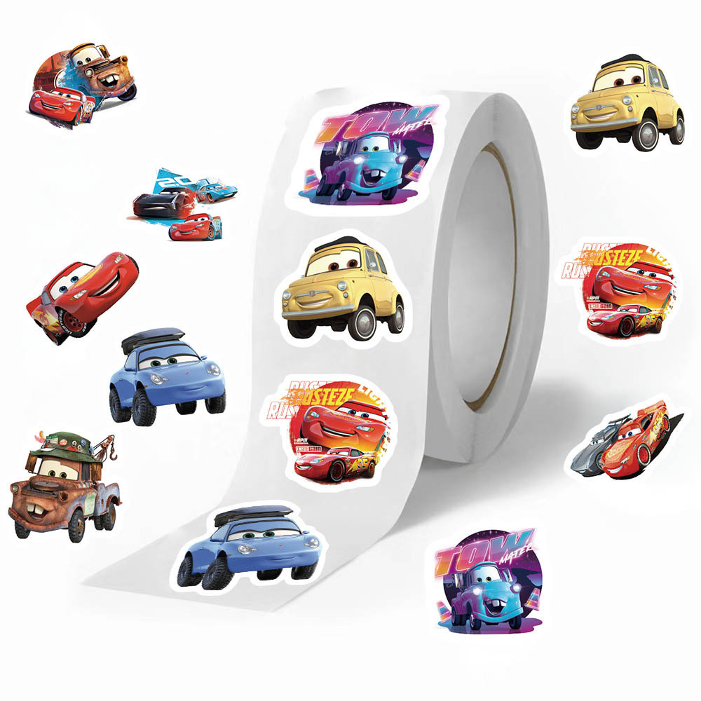 

500Pcs/Roll Disney Cars Cartoon Stickers Lightning McQueen Decals Graffiti Skateboard Phone Stickers Kids Decorations Labels