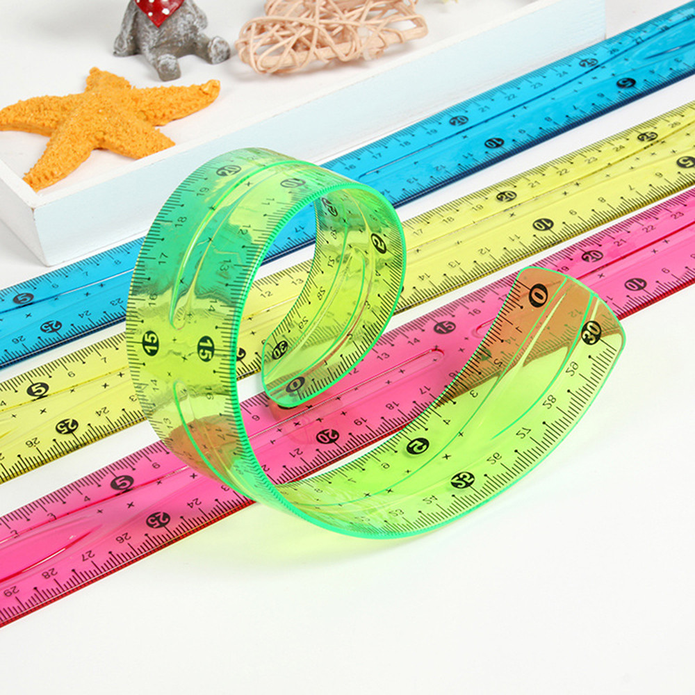 

Soft Ruler 30cm Flexible Ruler Multi Color Creative Stationery Rule School Supply Student stationery ruler Folding ruler