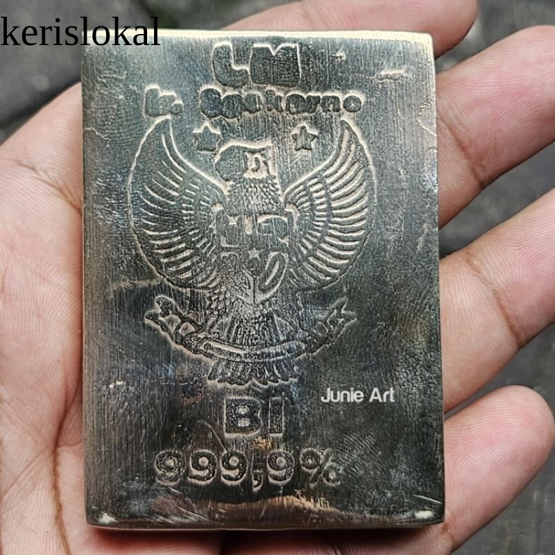 Replika Emas Batangan LM Ir Sukarno soekarno Bahan Kuningan Asli Antik kl12