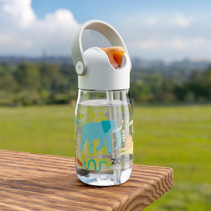 SIRAMPING   [BEST SELLER] Zoku Kids Flip Straw Bottle 400ML - Tumbler Botol Minum Anak Motif Lucu / 