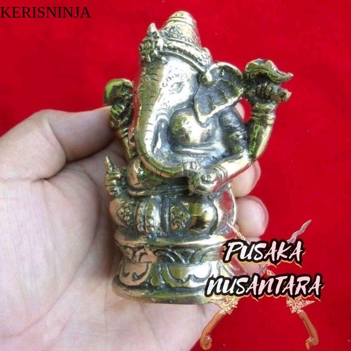 Patung Dewa Ganesha Ukuran Kecil Warna Kuning Emas NJ13