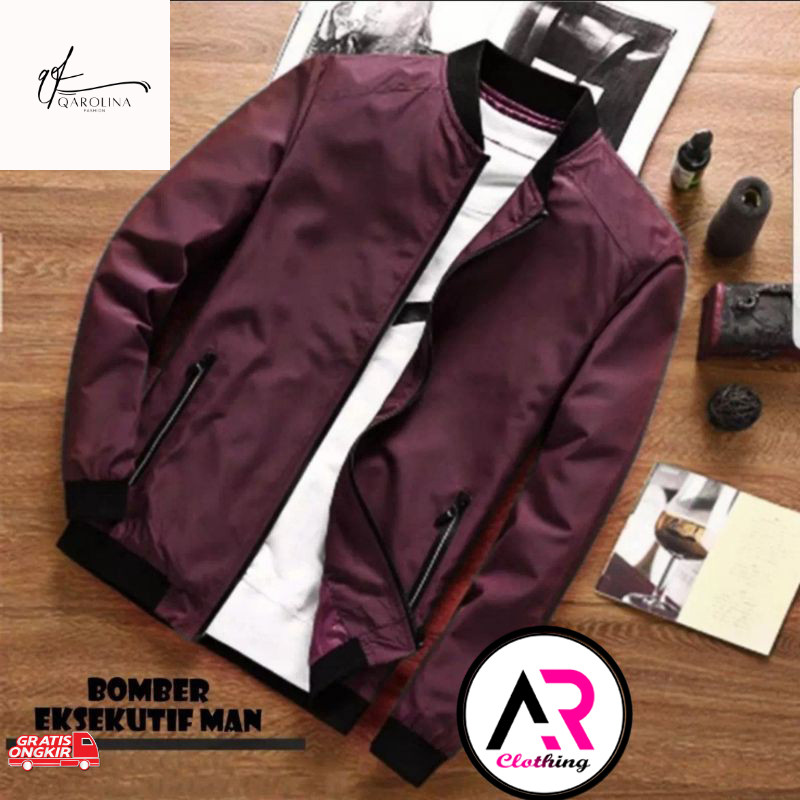 Baju Pria Terkini / JAKET PRIA/ JAKET BOMBER POLOS / JAKET BOMBER PRIA ANTI ANGIN