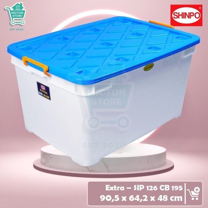 BEZTON Shinpo SIP 126 EXTRA Container Box CB 195 Container Box Besar Plastik Roda / Kontainer Box / 