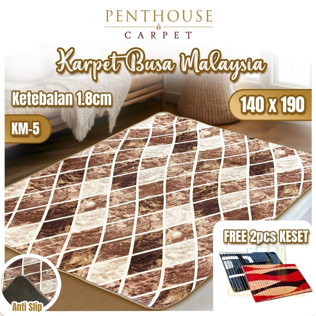 PENTHOUSE Karpet Busa Malaysia 190 x 140 | Halus Lembut Tebal