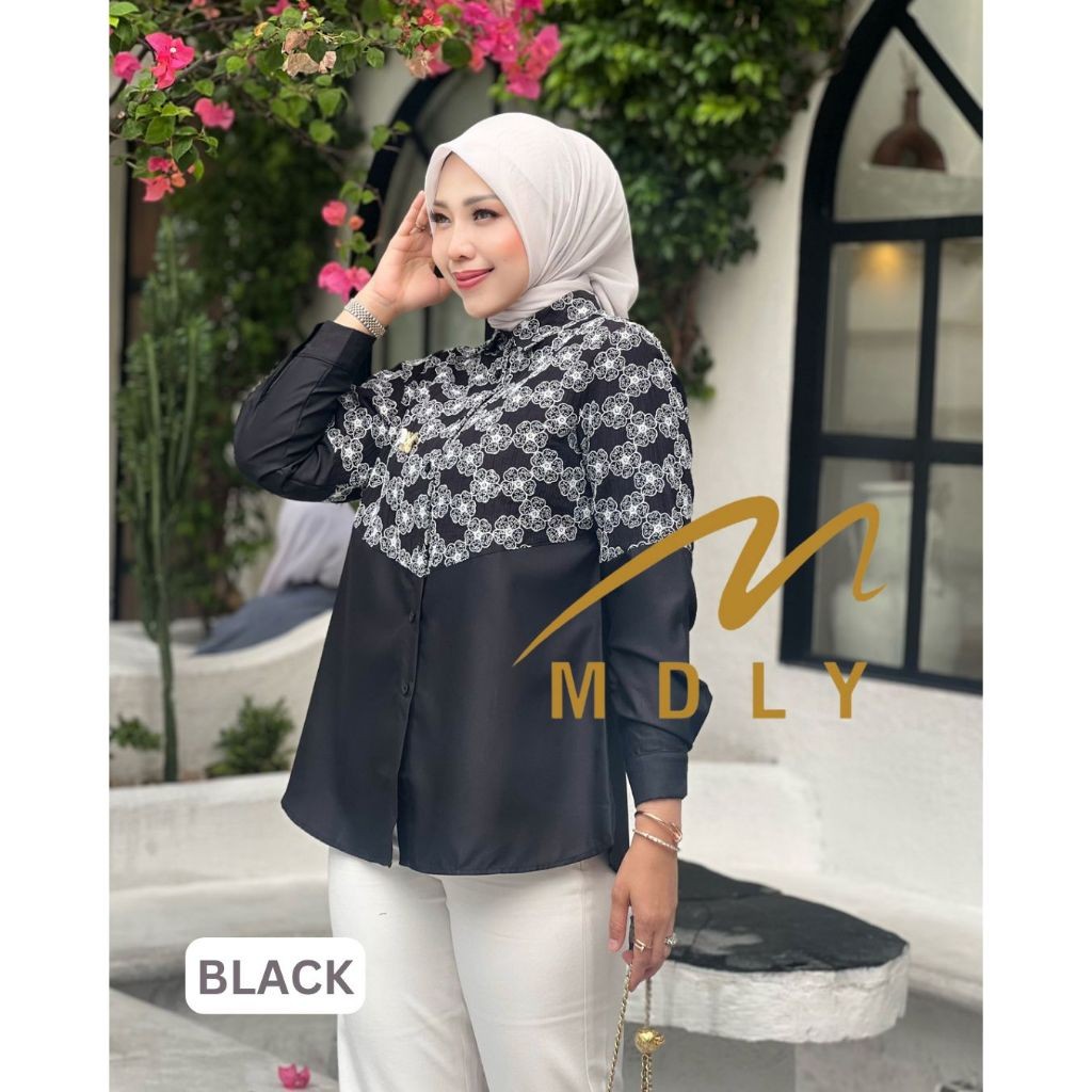 Fashion muslim  Baju kemeja atasan wanita Lynni Shirt By Mdly