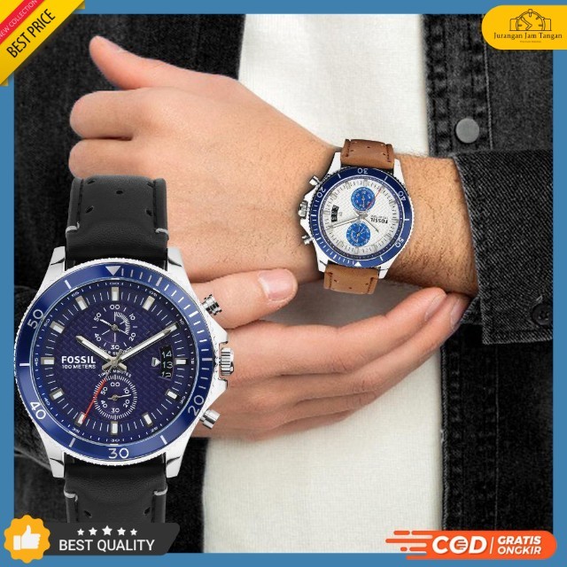Jam Tangan Pria Sport Foxxil MJ CH2953 Free Logam Chronograph Tanggal Aktif - Bisa Bayar Ditempat - 