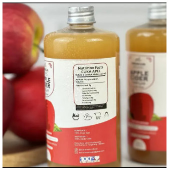 

500ml Cuka Apel With The Mother Pure Apple Cider Vinegar Untuk Diet 100% organic by Super Lemon