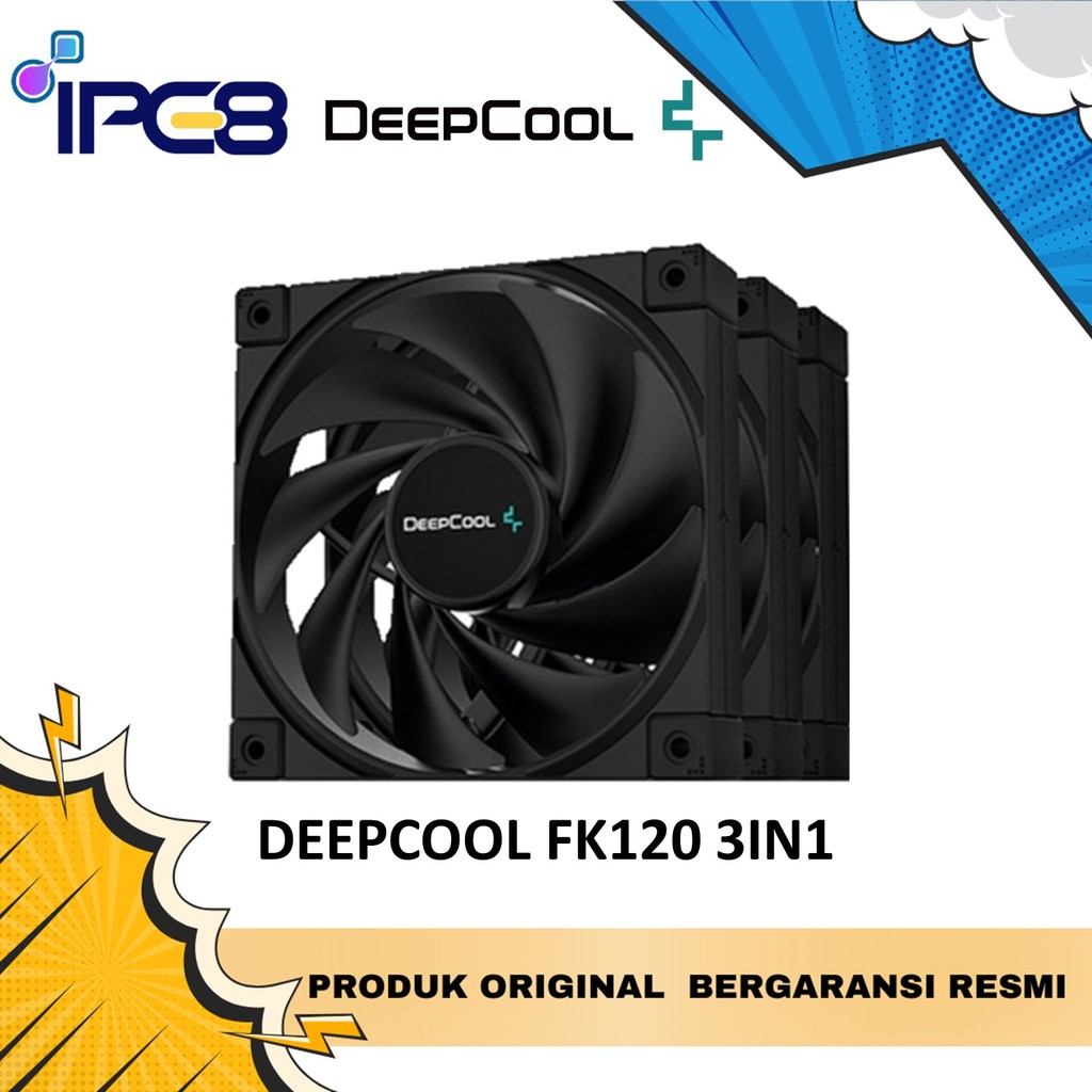 DEEPCOOL FAN CASING FK120 3IN1 HIGH PERFIORMANCE PWM FAN 120MM BLACK