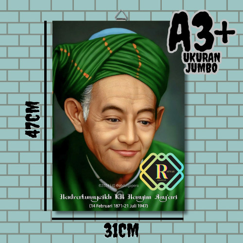 KH Muhammad Hasyim Asy'ari FOTO+BINGKAI / NU / HIASAN DINDING / WALLDECOR - RAYYAN_WALLDECOR