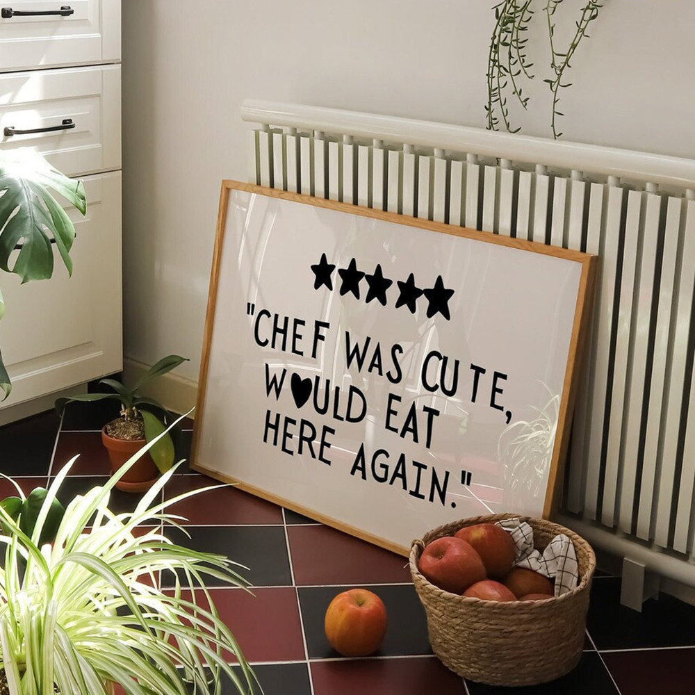 Cute Cooking Heart Black Chef Wall Art Prints Canvas Painting Poster Pictures For Kitchen Room Home 