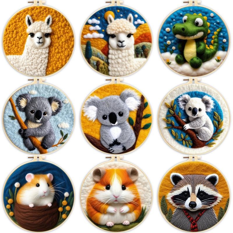 

SDOYUNO New Needle Felting Kit,Animal Wool Felt,Handmade Creative Animal Felting Kits for Beginners Adult Picture 20x20cm Frame