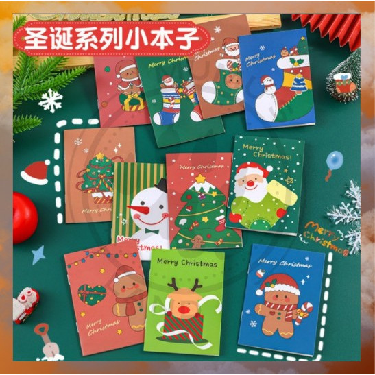 

FF - Notebook Natal Notepad Christmas Untuk Natal Liburan Holiday Mini A7 Untuk Sekolah Santa/Reindeer/Cookie