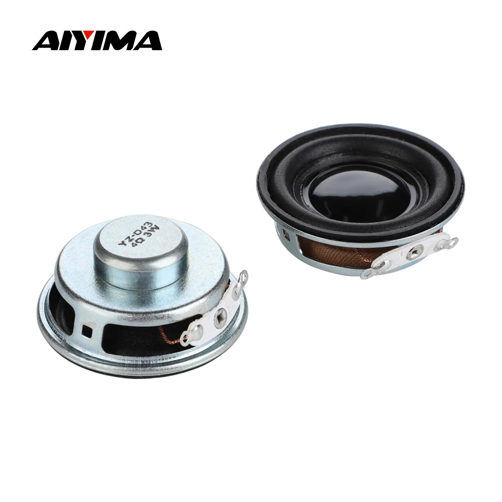 AIYIMA 2Pcs 1.5 Inch Mini Portable Speakers 40MM 4 Ohm 3W Full Range Audio Speaker Stereo Sound Home