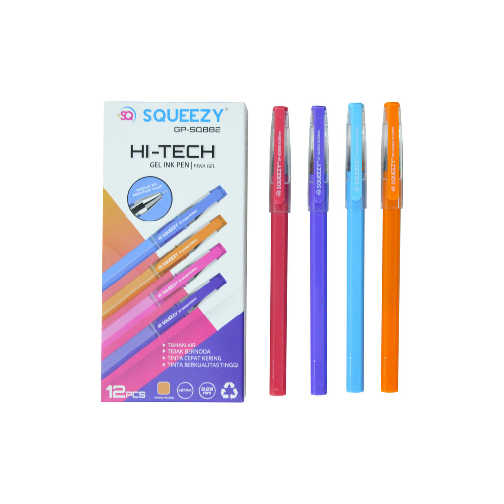 

Pulpen Gel Squeezy Motif Warna Unik GP-SQ882