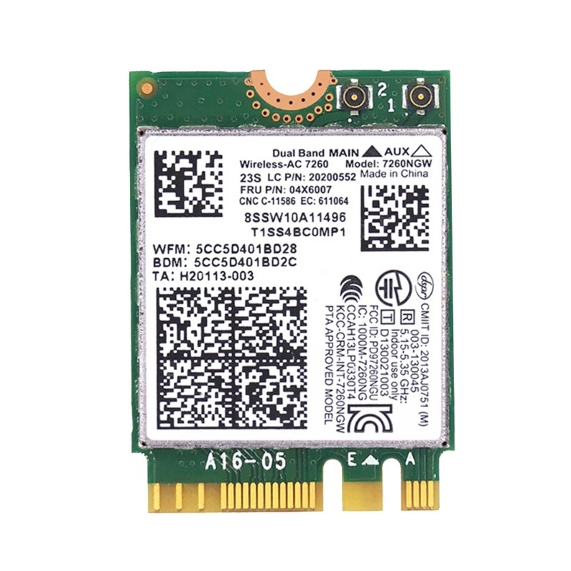Wireless-AC7260 7260NGW AC 1200M Dual-Band Wifi BT4.0 Network Card for T440 X240 B40 B50 Y40 Y70 Y50