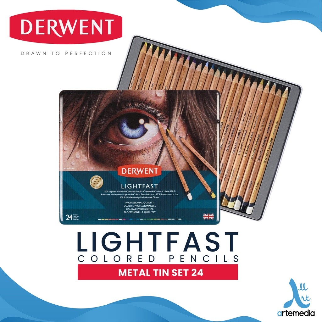 

Gramedia Surabaya - Derwent Lightfast 24 Pencil Color Metal Tin Set