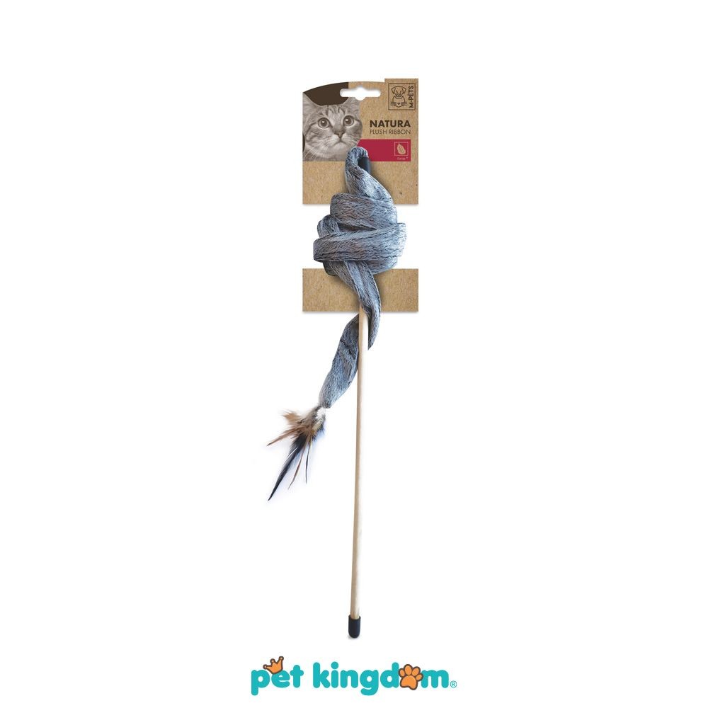 M-Pets 43 Cm Natura Mainan Kucing Tongkat Pita Bulu Catnip Cat Toys Perlengkapan Bermain Kucing Alat