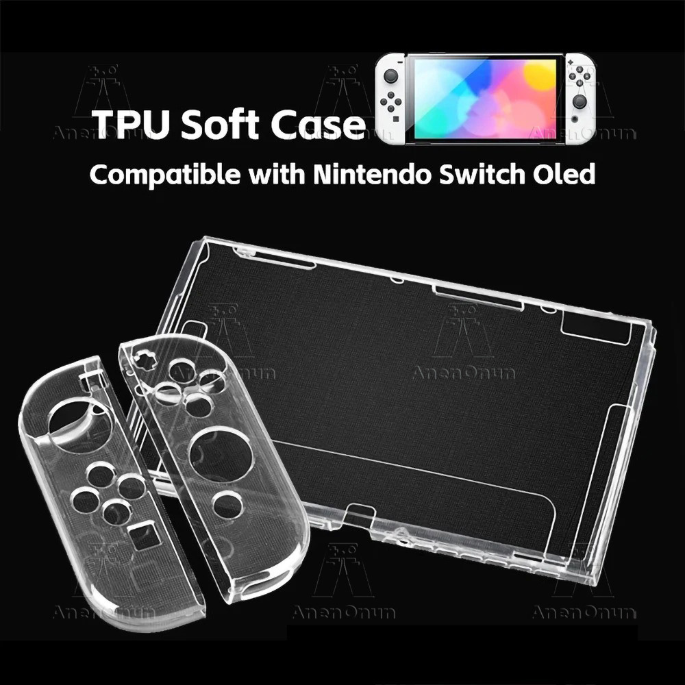 Switch Oled Full Protective Transparent Case Anti-fall Anti-scratch Anti-slip TPU Soft Shell Switch 