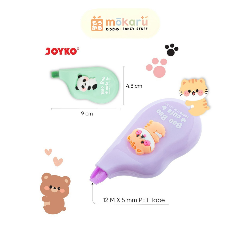 

Joyko Correction Tape CT-579 BooBoo Cute Pita Koreksi Lucu Animal Unik Berkualitas