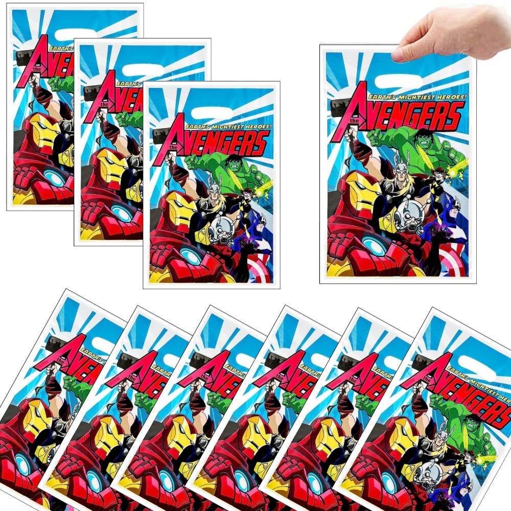 

The Avengers Candy Bag Handle Gift Bags Superhero Themed Birthday Party Decoration Snack Loot Package Festival Party Favor Kids