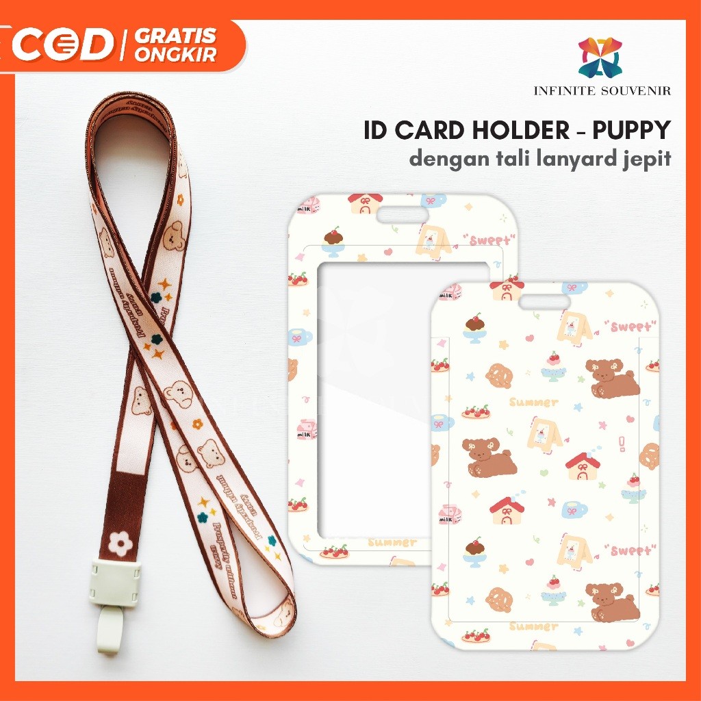 

(N008) NAME TAG PUPPY DENGAN TALI GANTUNGAN JEPIT LEBAR 1.5CM / CARD HOLDER / NAME TAG ID CARD / ID CARD KARAKTER