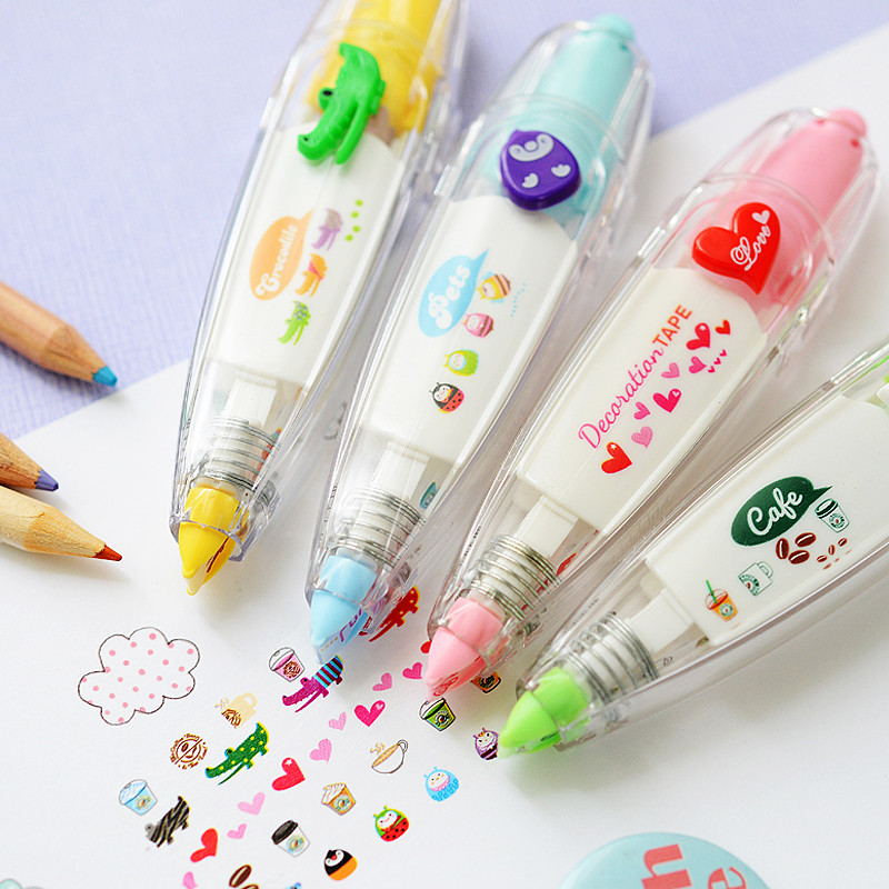 

1pcs Roll Decoration Tape 6mm*4m Cartoon Cute Pattern Correction Masking Tapes Journal Diary Album Stickers School A7133