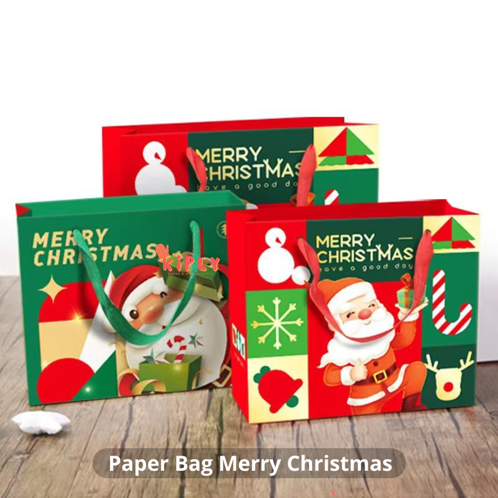 

Paper Bag Merry Christmas/Paper Bag Natal/Box Cupcake Merry Christmas/Box Natal Dekorasi kue/Gift Hampers Merry Christmas