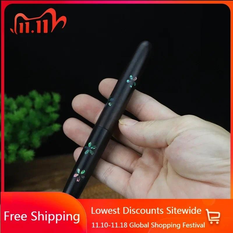 

BALAOYE Ebony Five-star Solid Wood Fountain Pen Import Fine F 0.5mm Nib Business High-grade Collection Black Writing Ink Pen
