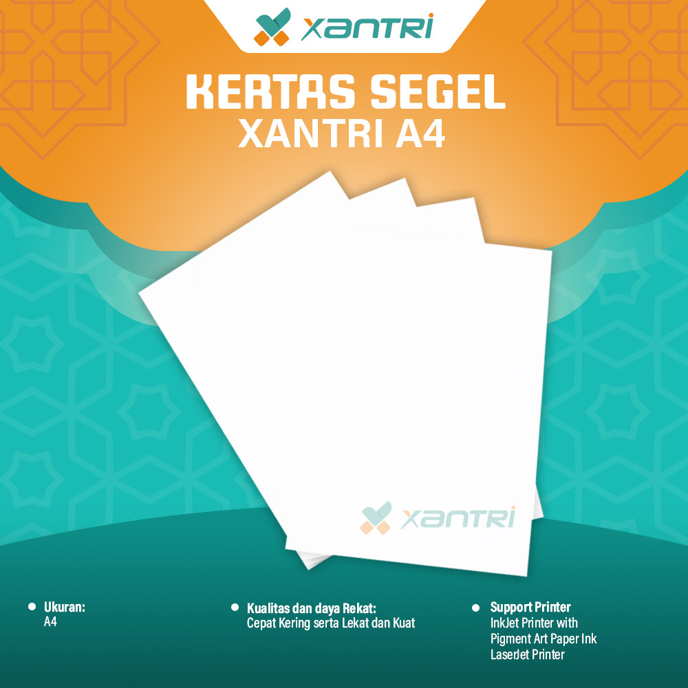Xantri - Kertas Segel Premium Sticker Garansi Stiker Pecah Telur Putih Polos Doff A4 Guarante